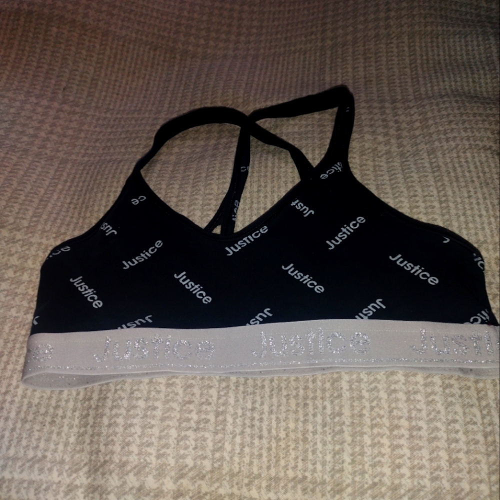Justice Black Sports Bra